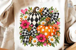Fall Pumpkin Floral PNG Sublimation Desi Product Image 4