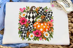 Fall Pumpkin Floral PNG Sublimation Desi Product Image 5