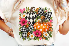 Fall Pumpkin Floral PNG Sublimation Desi Product Image 6
