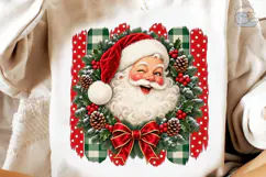 Santa Christmas Wreath PNG Sublimation D Product Image 4