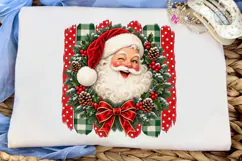 Santa Christmas Wreath PNG Sublimation D Product Image 1