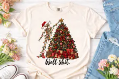 Well Shit Skeleton Christmas PNG Shirt Product Image 2