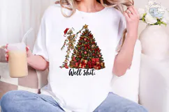 Well Shit Skeleton Christmas PNG Shirt Product Image 4
