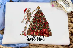 Well Shit Skeleton Christmas PNG Shirt Product Image 5