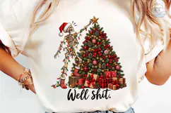 Well Shit Skeleton Christmas PNG Shirt Product Image 6