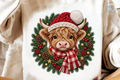 Christmas Highland Cow PNG Sublimation Product Image 4