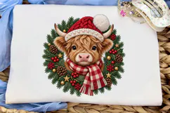 Christmas Highland Cow PNG Sublimation Product Image 5