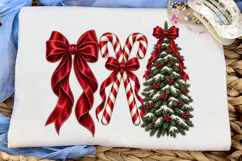 Christmas Bow Candy Cane Tree PNG Sublim Product Image 5