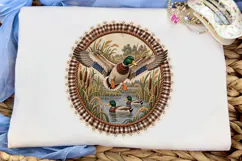 Duck Pond Embroidery PNG Shirt Design Product Image 5