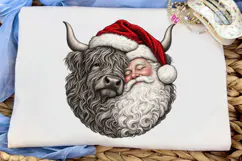 Santa Highland Cow PNG Sublimation Desig Product Image 5