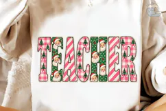 Teacher Christmas PNG Sublimation Design Product Image 4