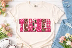 Teacher Leopard Pink PNG Sublimation Des Product Image 2