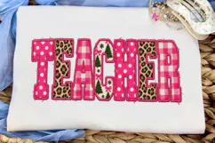 Teacher Leopard Pink PNG Sublimation Des Product Image 5