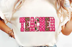 Teacher Leopard Pink PNG Sublimation Des Product Image 6