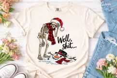 Skeleton Santa Christmas PNG Shirt Desig Product Image 2