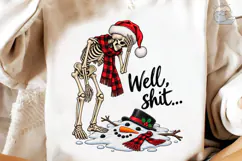 Skeleton Santa Christmas PNG Shirt Desig Product Image 3