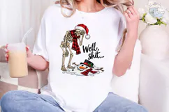 Skeleton Santa Christmas PNG Shirt Desig Product Image 4