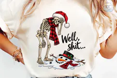 Skeleton Santa Christmas PNG Shirt Desig Product Image 6