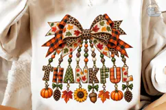 Thankful Fall Bow PNG Sublimation Shirt Product Image 3