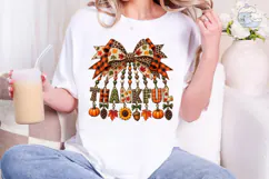 Thankful Fall Bow PNG Sublimation Shirt Product Image 4