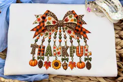 Thankful Fall Bow PNG Sublimation Shirt Product Image 5