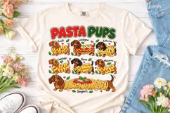Pasta Pups Dachshund PNG Sublimation Des Product Image 2