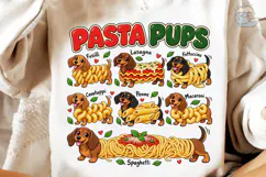 Pasta Pups Dachshund PNG Sublimation Des Product Image 4