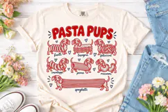 Pasta Pups Dachshund PNG Shirt Design Product Image 2