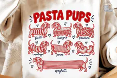 Pasta Pups Dachshund PNG Shirt Design Product Image 4