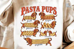 Pasta Pups Dachshund PNG Shirt Design Product Image 3