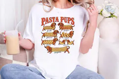 Pasta Pups Dachshund PNG Shirt Design Product Image 4