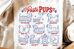 Pasta Pups Dachshund PNG Sublimation Des Product Image 3