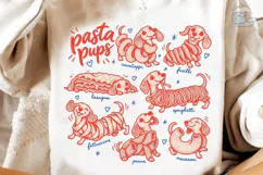 Pasta Pups Dogs PNG Sublimation Design Product Image 1