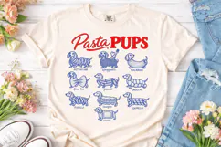 Pasta Pups Dachshund PNG Sublimation Des Product Image 2