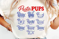 Pasta Pups Dachshund PNG Sublimation Des Product Image 6
