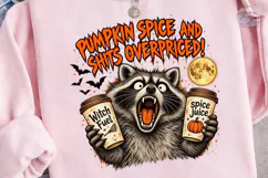 Pumpkin Spice Raccoon PNG Sublimation De Product Image 3