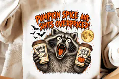 Pumpkin Spice Raccoon PNG Sublimation De Product Image 4