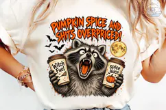 Pumpkin Spice Raccoon PNG Sublimation De Product Image 6