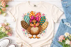 Cute Chicken Bow PNG Sublimation Design Product Image 2