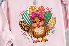 Cute Chicken Bow PNG Sublimation Design Product Image 3