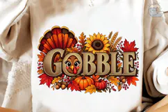 Gobble Fall Pumpkin PNG Sublimation Shir Product Image 4