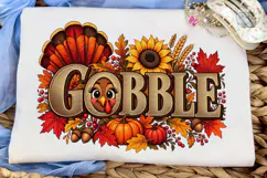 Gobble Fall Pumpkin PNG Sublimation Shir Product Image 5