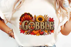 Gobble Fall Pumpkin PNG Sublimation Shir Product Image 6