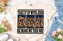 Funny Raccoons Jesus PNG Sublimation Des Product Image 2