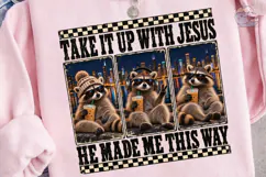 Funny Raccoons Jesus PNG Sublimation Des Product Image 3