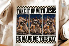 Funny Raccoons Jesus PNG Sublimation Des Product Image 4