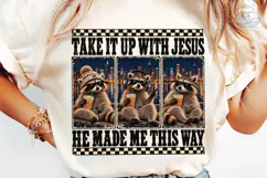 Funny Raccoons Jesus PNG Sublimation Des Product Image 6