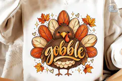 Gobble Turkey Fall PNG Sublimation Desig Product Image 4