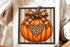 Fall Pumpkin Heart PNG Sublimation Desig Product Image 4