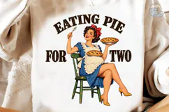Eating Pie For Two Vintage PNG Shirt Product Image 3